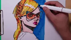 Oynat Copic Marker Art Life Ciring: Lingerie fetiş anime eskizinde seksi milf